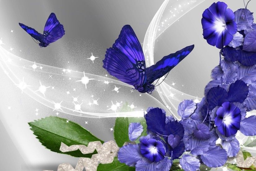 Artistic - Flower Butterfly Wallpaper