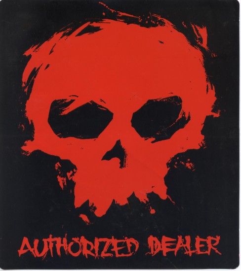 Zero Skateboards Bloody Skull Authorized Dealer 7.75" Sticker. Click on  photo to purchase.
