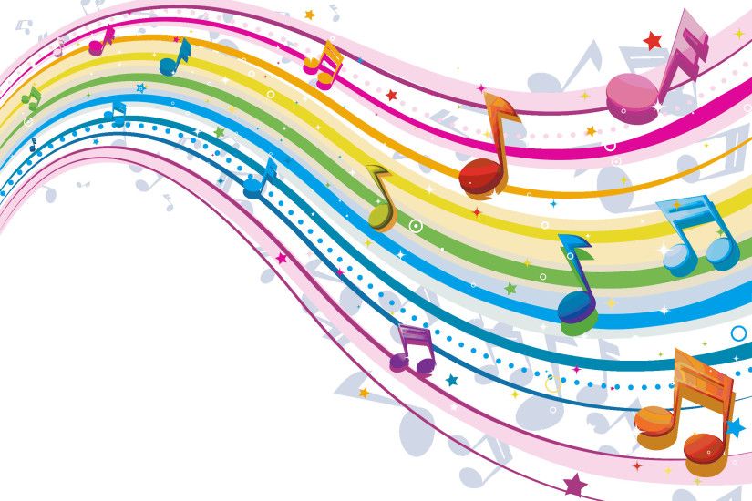 Backgrounds For > Colorful Musical Notes Wallpaper