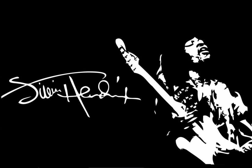 Jimi Hendrix black and white Wallpaper