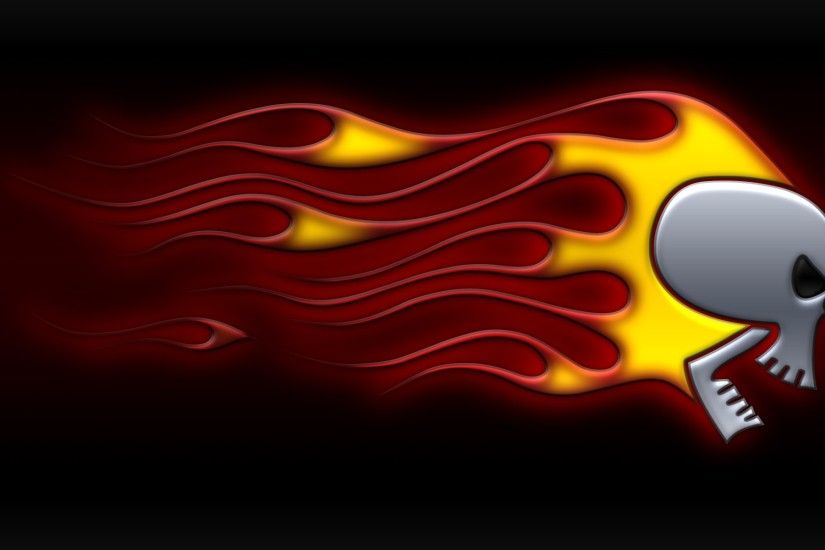 Skull On Fire Wallpaper Abstract 3D Wallpapers