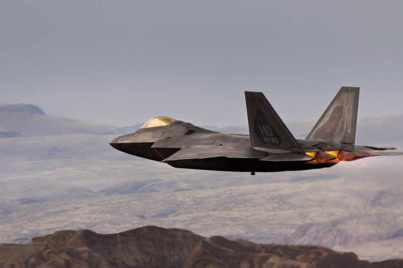 Aircraft Aviation F-22 Raptor Mountains United States Air Force