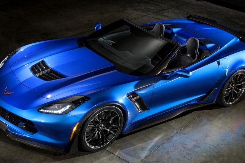 New Chevrolet Corvette Z06 Convertible Blue Car HD Wallpapers
