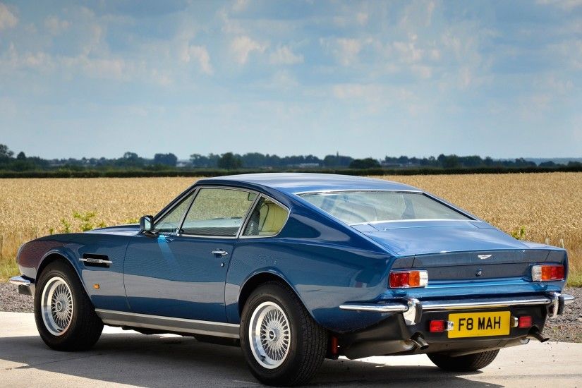 Wallpaper Aston martin, V8, Saloon, 1972, Blue, Rear view, Car, Nature HD,  Picture, Image