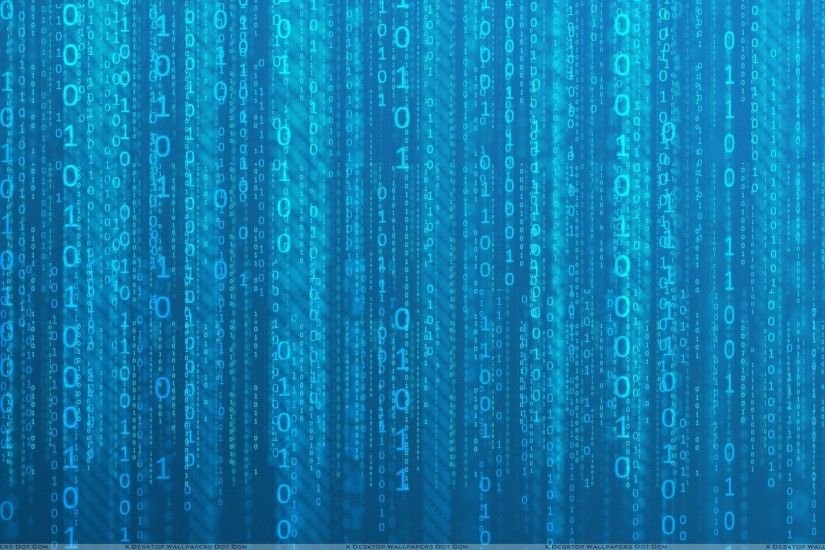 Binary Technology Wallpaper Blue Background