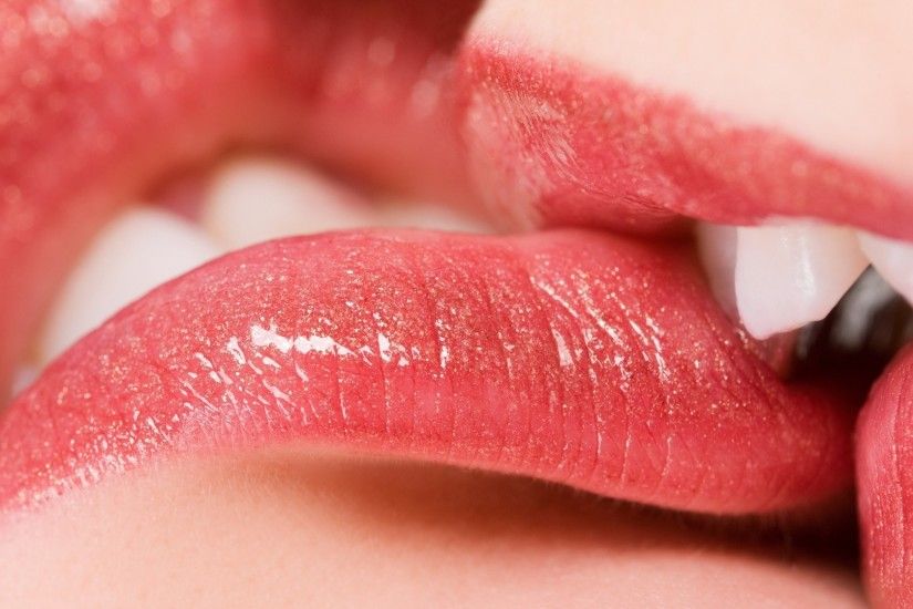 lips Kiss teeth lipstick gloss kiss Full HD Wallpapers