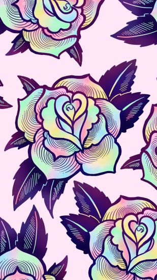 Cute, colorful psychedelic rose wallpaper for your phone or desktop  computer. By Ectogasm