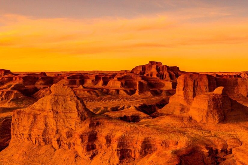 Gobi Desert, Mongolia, China, sunset, red style wallpaper 1920x1080 Full HD