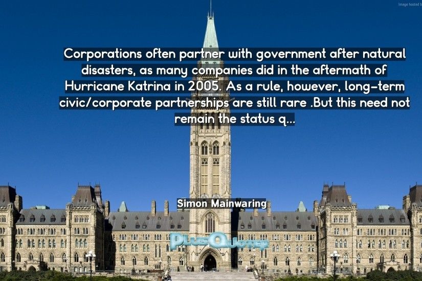 “Corporations often partner with government after natural disasters, as  many companies did in the aftermath of Hurricane Katrina in 2005.