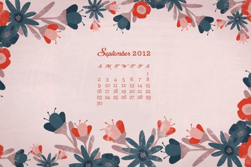 September 2012 Desktop, iPhone & iPad Calendar Wallpaper