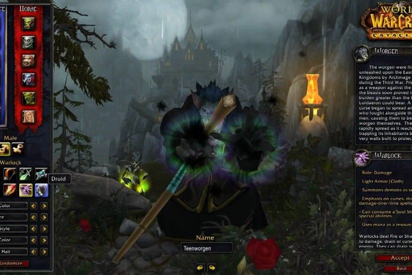 eDome: WoW Cataclysm Worgen character creation 1080P