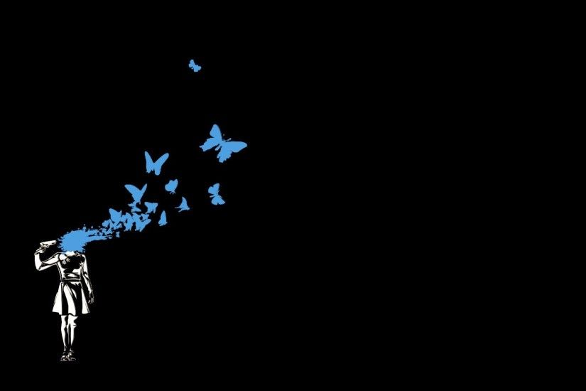 Anime 1920x1080 butterfly minimalism dark gun suicide black background  artwork Persona 3 Persona series