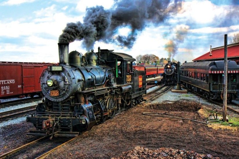 train, Vintage, Steam Locomotive