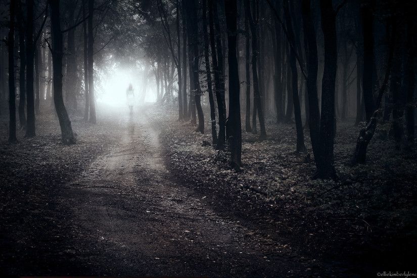 Wallpaper Girl Walking Alone in Forest Path Lonely Sad