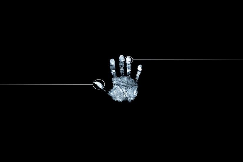 Wallpaper 1920x1080 fingerprint, hand, black white Full HD 1080p .