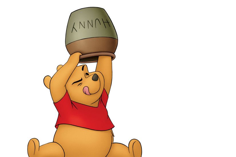 Pooh bear and his hunny/honey pot from Winnie the Pooh wallpaper