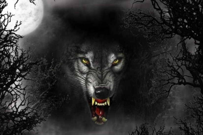 evil wolves | Cruel Wolf, dark, evil, eyes, full moon, vicious Â· Wolf  WallpaperWallpaper DesktopAnimal ...