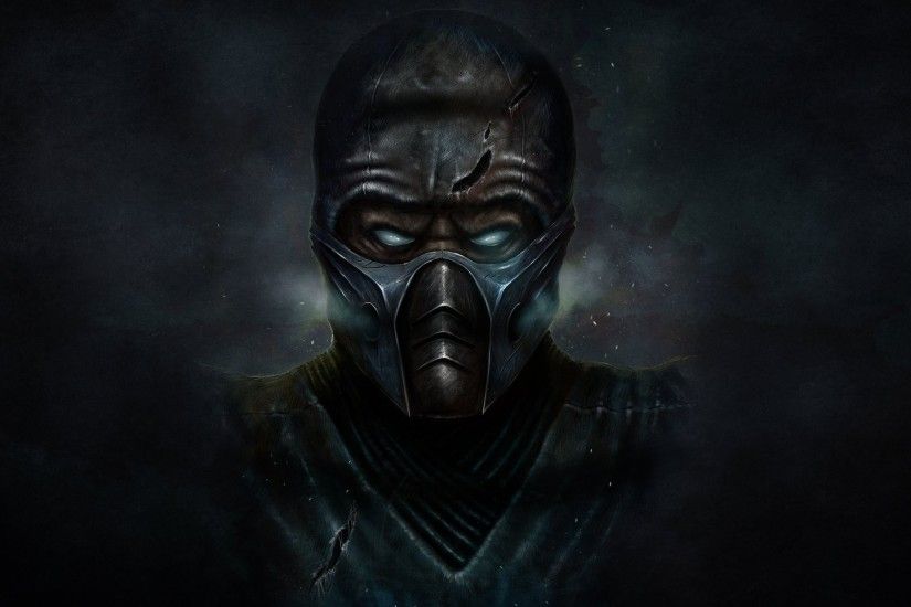 mortal kombat ninja sub-zero mask sub-zero dark background cool