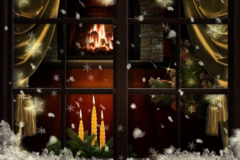 christmas fireplace fire holiday festive decorations y