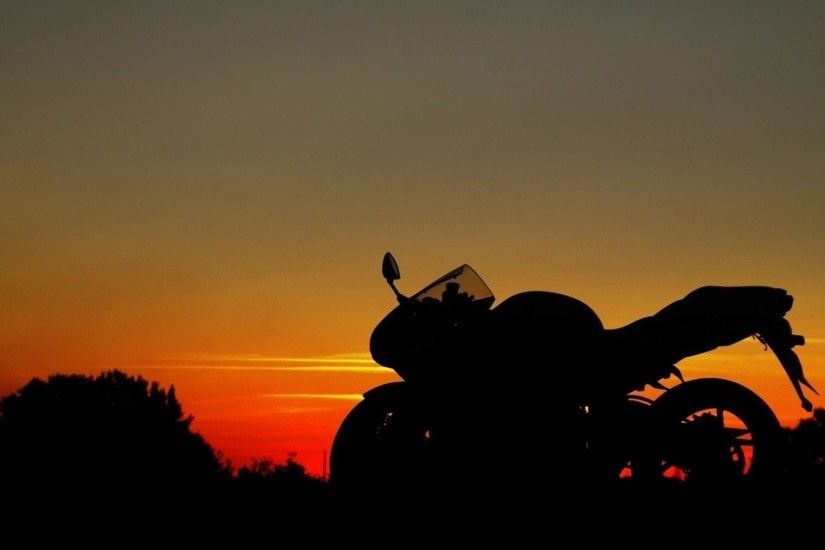Motorcycle silhouette at sunset wallpaper 1920x1080 jpg