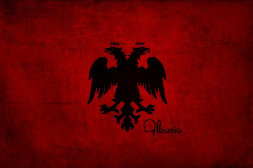 Albanian Flag - Flamuri Shqiptar - 3D and CG & Abstract Background .