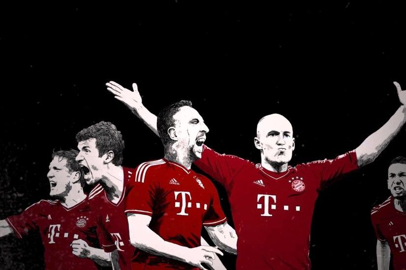 Classic FC Bayern Munich goal with Robben, Muller, Schweinsteiger, Ribery  and Boateng