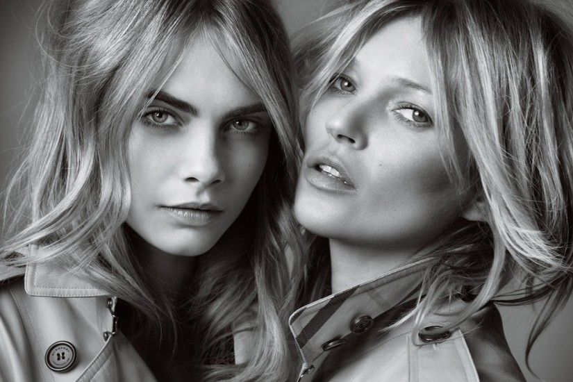 Cara Delevingne and Kate Moss for My Burberry