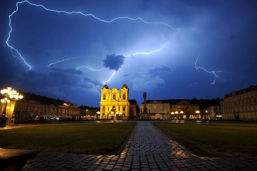Image Romania Timisoara Lightning Cities