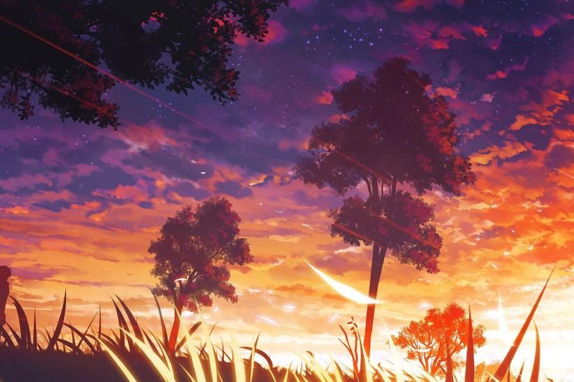 trees, Anime, Manga, Forest Wallpaper HD