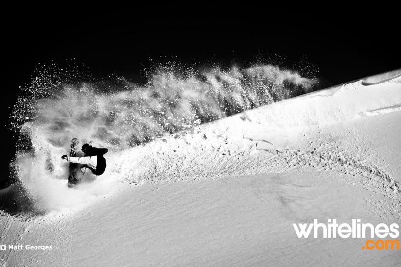 Snowboard Wallpaper – Gerome Mathieu has a slash in the dark…