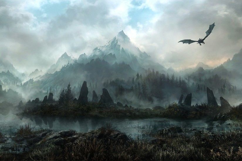 10 New Skyrim Landscape Wallpaper Dragon FULL HD 1080p For PC Desktop
