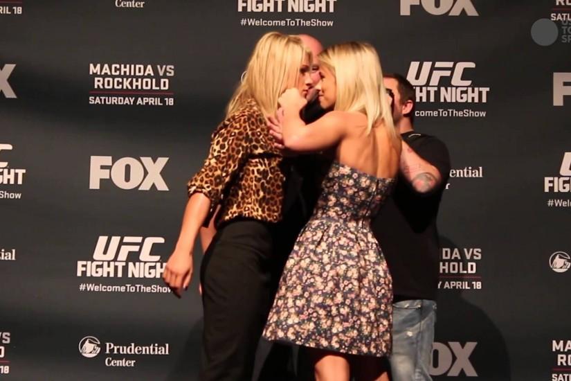 Dana White has to seperate Felice Herrig, Paige VanZant during UFC on FOX  15 face-offs