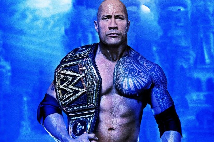 Dwayne "The Rock" Johnson as WWE Champion 2560x1440 wallpaper