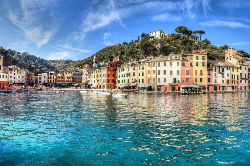 Houses - Portofino Italy Amalfi Coast Liguria Houses Mediterranean Sea Free Desktop  Wallpaper for HD 16