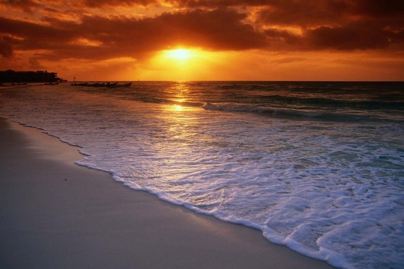 Sunset beach scenery