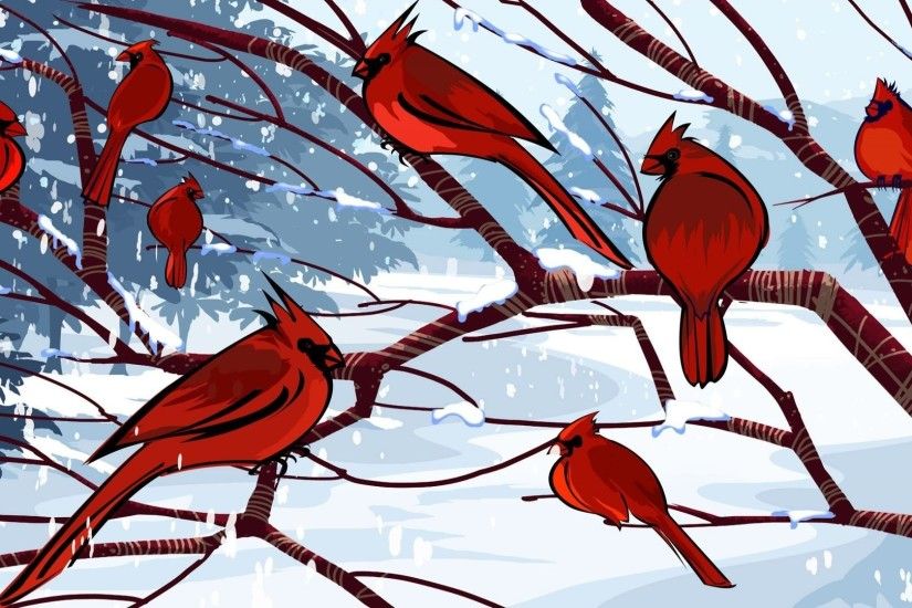 Winter with Cardinal Desktop Nexus Wallpapers