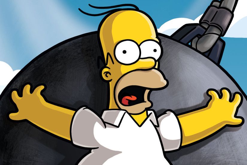 Free homer in a wrecking ball wallpaper background