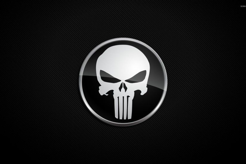 White The Punisher logo wallpaper
