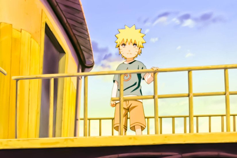 Naruto Kid on a Bridge Widescreen Wallpaper