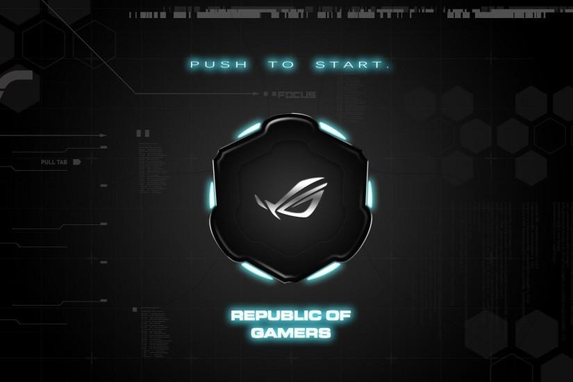 asus rog push to start republic of gamers brand background
