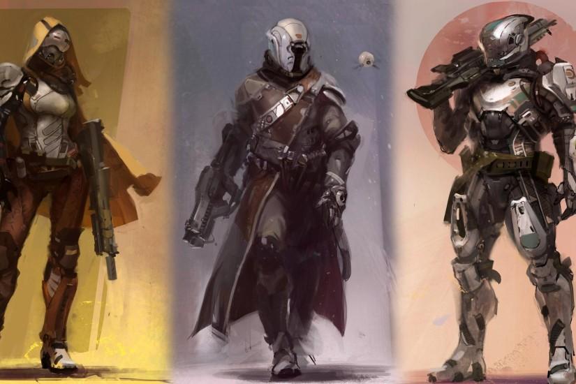 Guardian classes Hunter, Titan and Warlock Destiny game sci fi. HD .
