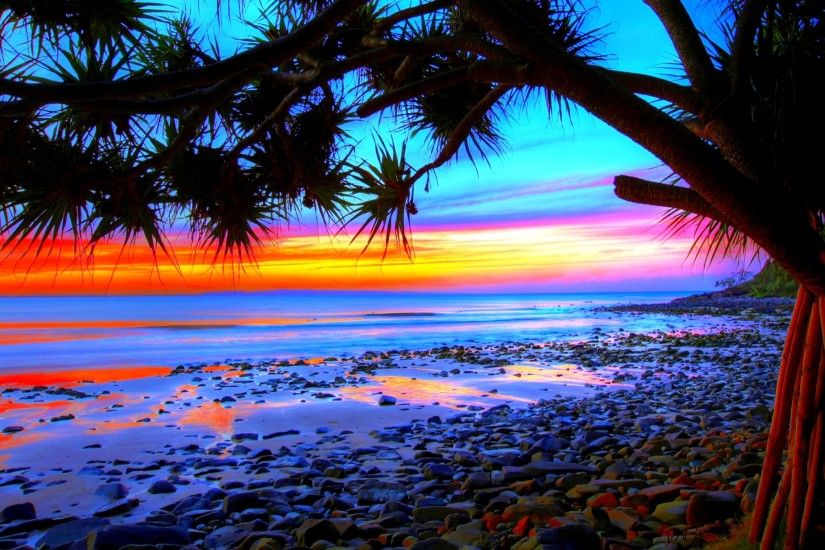 Pix For > Colorful Beach Sunsets Backgrounds