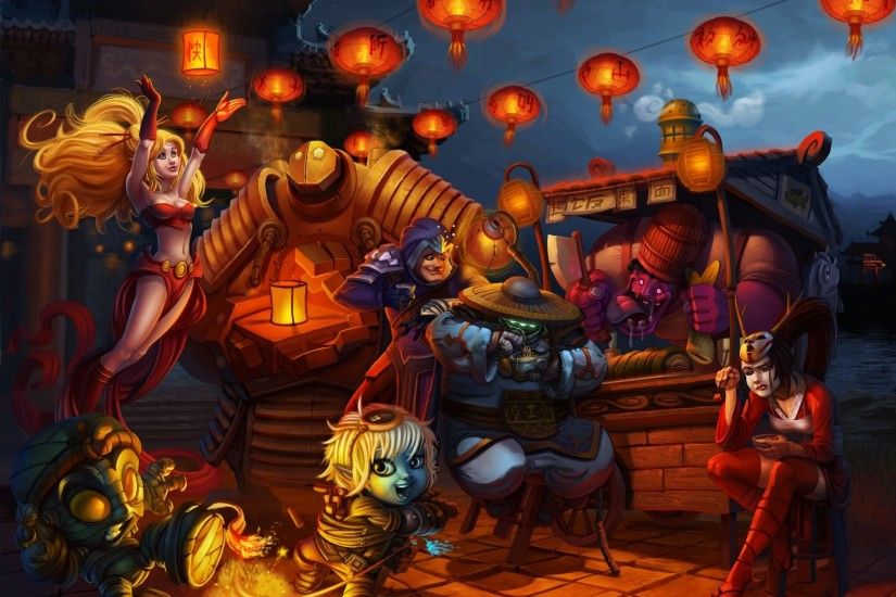 fanart league of legends janna akali tristana amumu talon jax dr. mundo  blitzcrank lamps asia