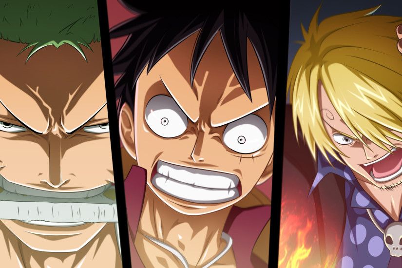 Anime - One Piece Monkey D. Luffy Sanji (One Piece) Zoro Roronoa Wallpaper