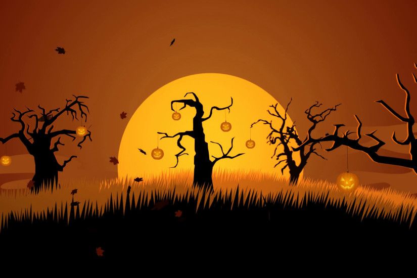 A Creepy Graveyard Halloween Background Scene. Spooky Trees Pumpkin Stock  Video Footage - VideoBlocks