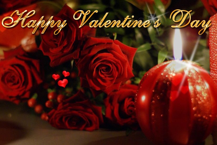 Happy Valentine's Day roses and candle