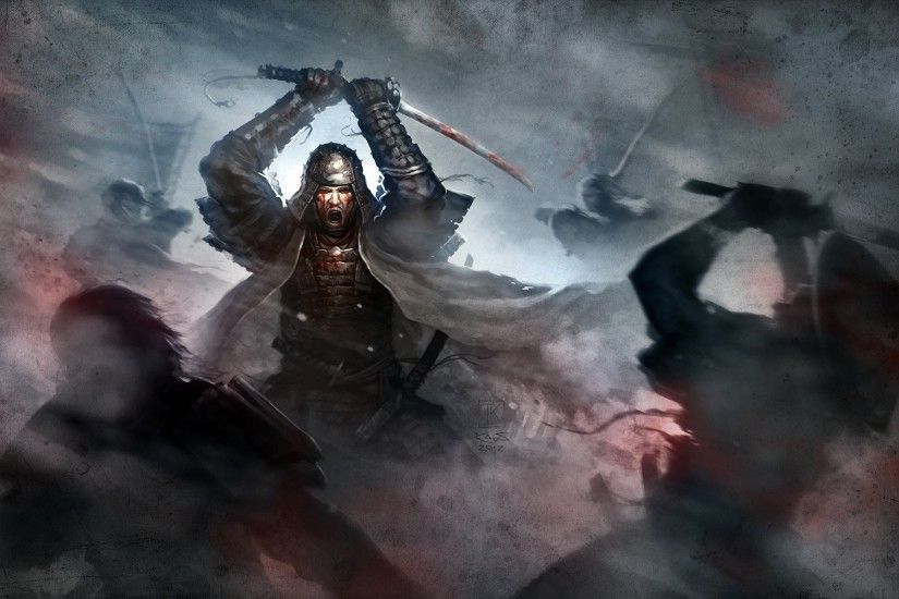 Fantasy - Samurai Warrior Battle Weapon Sword Katana Death Dark Wallpaper