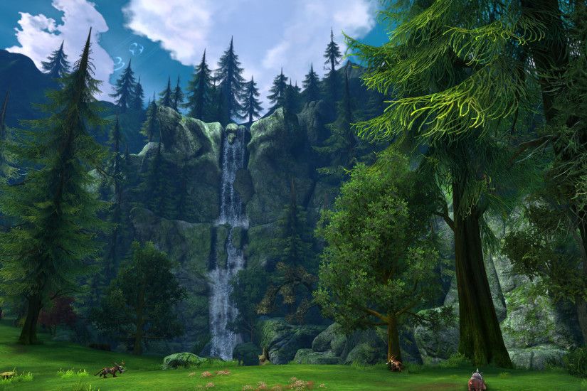 Fantasy - Landscape Fantasy Mountain Waterfall Rock Tree Wallpaper