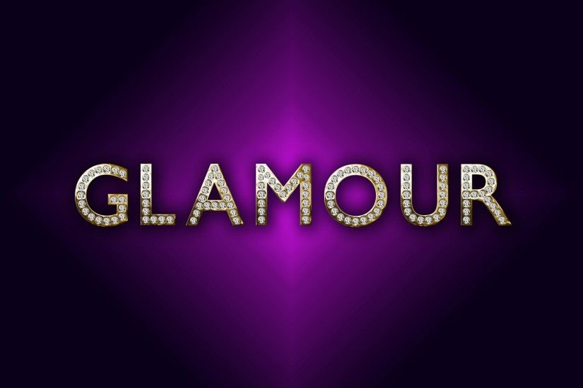 glamour luxury gold diamonds letters purple background design by marika