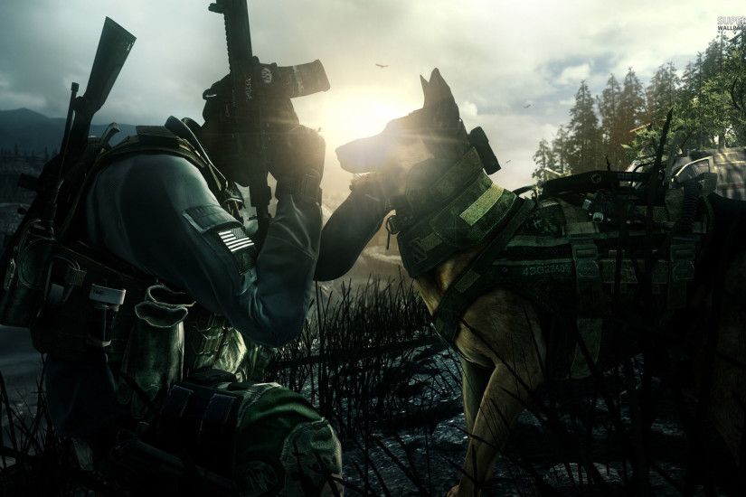 Riley the soldier dog, Call Of Duty Ghosts 1920x1200 wallpaper